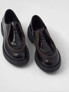 Diapason Opaque Brushed Leather Lace-Up Shoes Sienna - PRADA - BALAAN 4