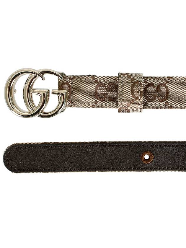 GG Marmont Thin Canvas Belt Beige - GUCCI - BALAAN 4