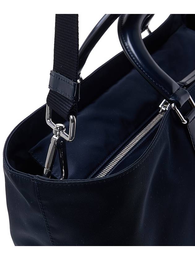 Large Re-Nylon and Leather Tote Navy - PRADA - BALAAN 10