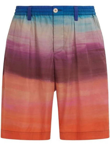 Paint Print Pleated Shorts PUMU0049A2UTC256 - MARNI - BALAAN 1