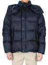 Detachable Sleeve Hooded Short Padding Navy - BURBERRY - BALAAN 2