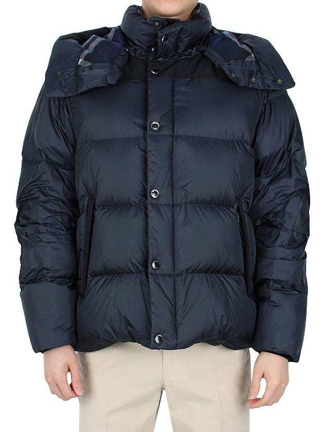 Detachable Sleeve Hooded Short Padding Navy - BURBERRY - BALAAN 3