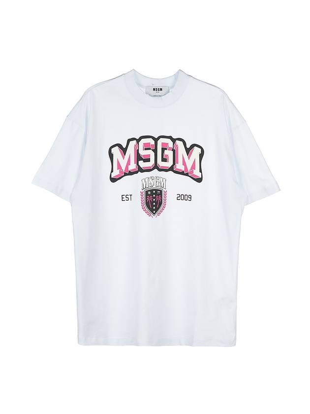 Logo Print Cotton Short Sleeve T-Shirt White - MSGM - BALAAN 2