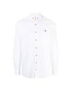 Men's Embroidered ORB Logo Long Sleeve Shirt White - VIVIENNE WESTWOOD - BALAAN 2