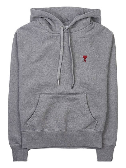 Heart Logo Cotton Hoodie Grey - AMI - BALAAN 2