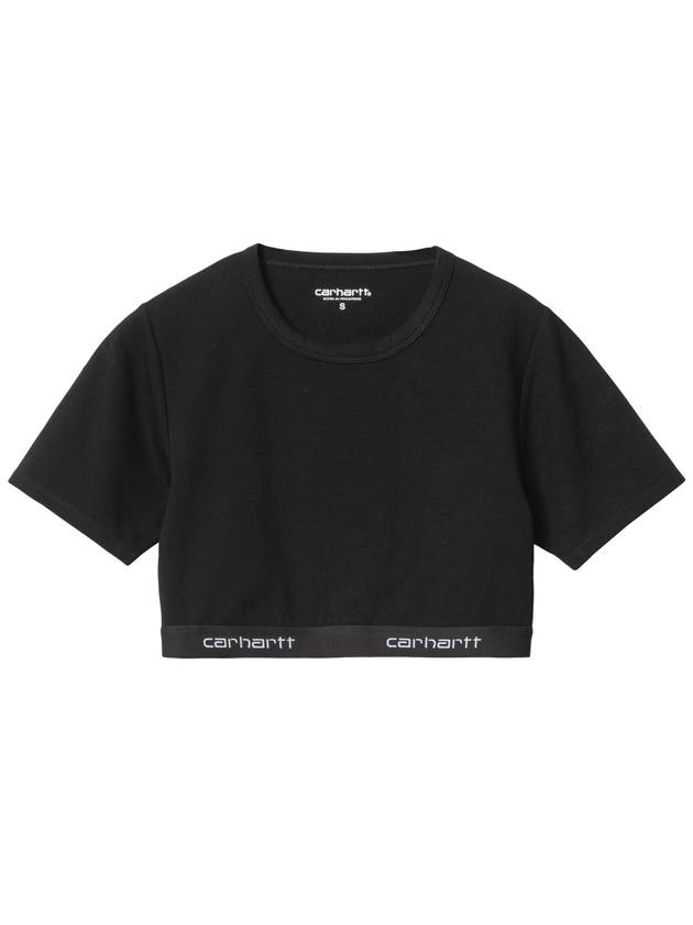 Script Logo Crop Short Sleeve T-Shirt Black - CARHARTT WIP - BALAAN 2