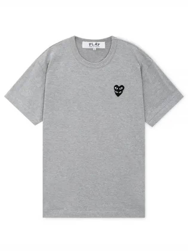 Women s Double Heart Gray Short Sleeve T Shirt AX T296 051 1 1208151 - COMME DES GARCONS - BALAAN 1