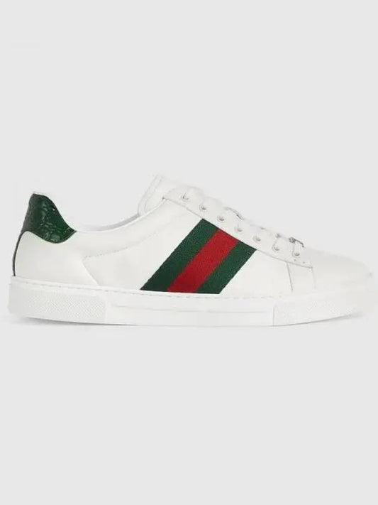 Ace Web Leather Low Top Sneakers White - GUCCI - BALAAN 2