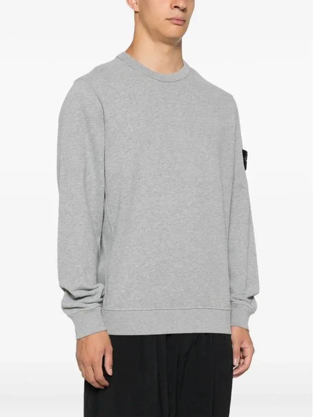 Wappen Patch Crew Neck Cotton Sweatshirt Grey - STONE ISLAND - BALAAN 5