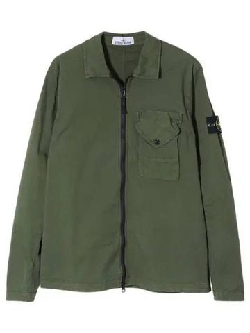 Stretch cotton gabardine overshirt regular fit men s jacket - STONE ISLAND - BALAAN 1