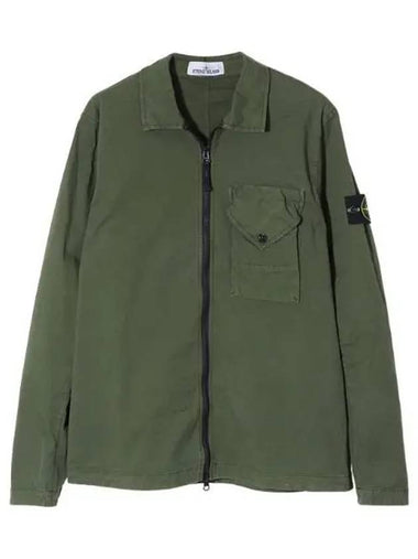 Stretch cotton gabardine overshirt regular fit - STONE ISLAND - BALAAN 1