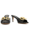 V Logo Signature Sandal Heels Black - VALENTINO - BALAAN.