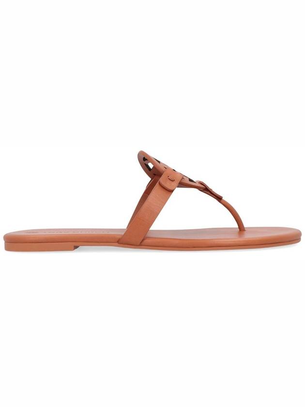 Miller Soft Leather Flip Flops Brown - TORY BURCH - BALAAN 5