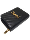 Women s 403723 Monogram Black Leather Compact Zipper Around Half Wallet - SAINT LAURENT - BALAAN 4