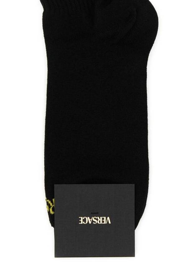 Embroidered Medusa Ribbed Socks Black - VERSACE - BALAAN 3