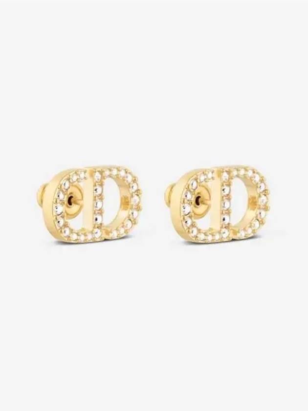 Petit CD Stud Crystal Earrings Gold - DIOR - BALAAN 4