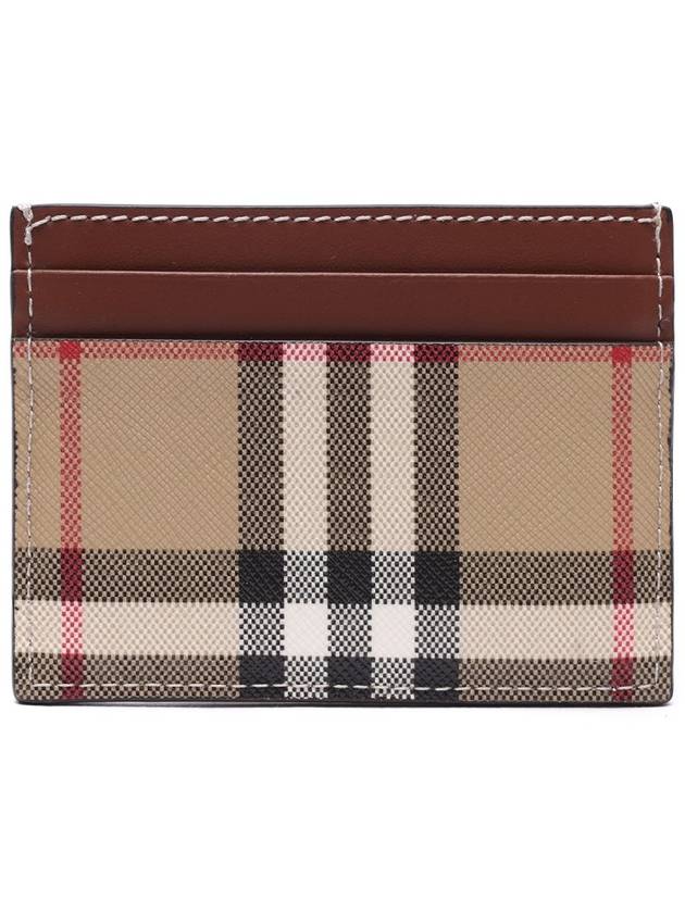 Vintage Check Leather Card Wallet Brown - BURBERRY - BALAAN 5