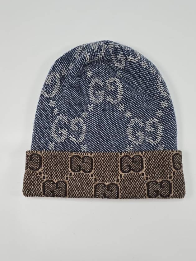 GG Pattern Reversible Wool Knit Beanie Hat M - GUCCI - BALAAN 3