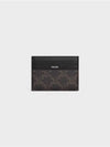 Triomphe Canvas Calfskin Large Card Wallet Black - CELINE - BALAAN 3