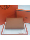 Calvi Epsom Palladium Hardware Card Wallet Gold - HERMES - BALAAN 3