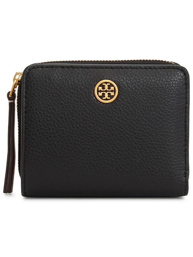 Robinson Logo Plaque Half Wallet Black - TORY BURCH - BALAAN 2