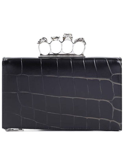 Knuckle 4 Ring Clutch Bag Black - ALEXANDER MCQUEEN - BALAAN 2