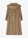 Women's Bdanton Silk Tone Long Wool Hooded  Single Coat Camel - MAX MARA - BALAAN 4