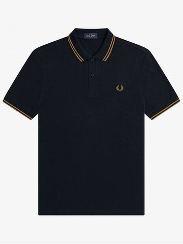 [Fred Perry] Twin Tipped Fred Perry Shirt - Navy/Dark Caramel - FRED PERRY - BALAAN 1