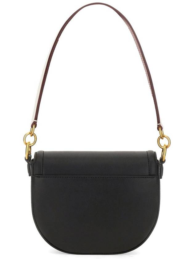 Logo Stamp Foldover Top Shoulder Bag Black - BALLY - BALAAN 3