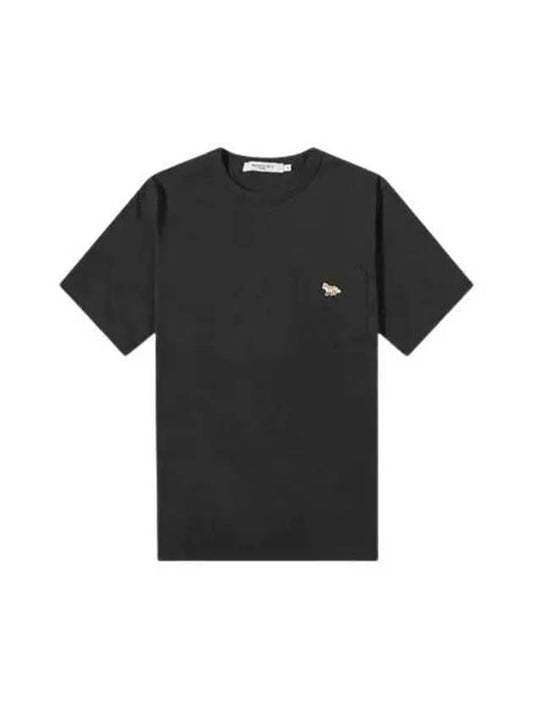 Baby Fox Patch Pocket Short Sleeve T-Shirt Black - MAISON KITSUNE - BALAAN 2