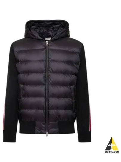 Logo Patch Padded Wool Hooded Jacket Black - MONCLER - BALAAN 2