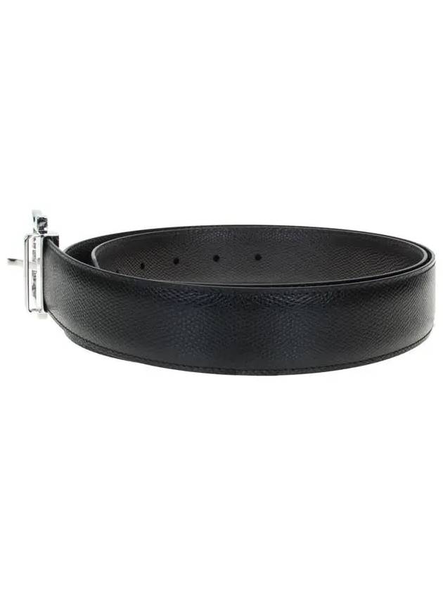 Gancini Reversible Leather Belt Black - SALVATORE FERRAGAMO - BALAAN 3