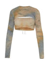 Double Tie-Dye Cut-Out Long Sleeve T-Shirt Camel - OFF WHITE - BALAAN 2