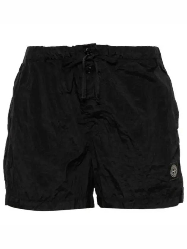 Patch Logo Nylon Swim Shorts Black - STONE ISLAND - BALAAN 2