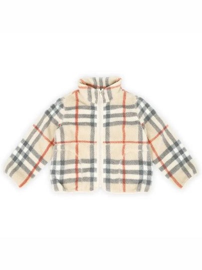 Kids Vintage Check Fleece Jacket Beige - BURBERRY - BALAAN 2