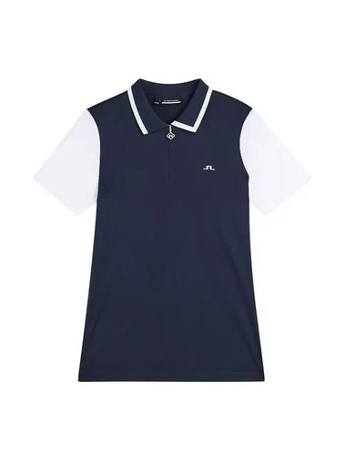 Women's Antonia Golf Polo Shirt Navy - J.LINDEBERG - BALAAN 1