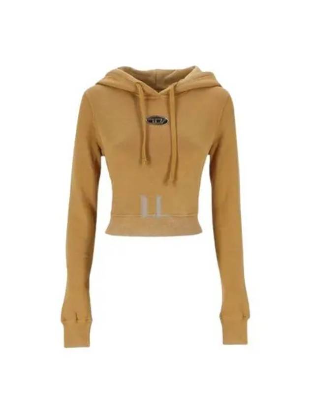 F Slimmy Hood P5 Metal Logo Faded Cut Out Hoodie Mustard Yellow - DIESEL - BALAAN 2