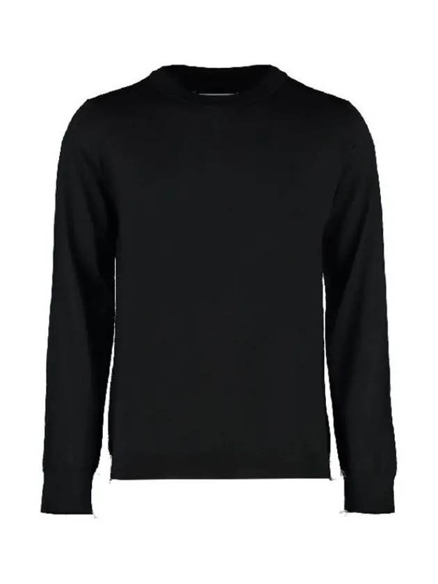 Back Stitch Crew Neck Wool Knit Top Black - MAISON MARGIELA - BALAAN 4