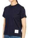 Logo Patch Lightweight Jersey Relaxed Fit Short Sleeve T-Shirt Navy - THOM BROWNE - BALAAN 3