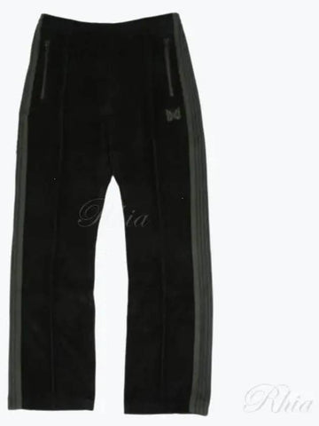 Narrow Track Pants C Pe Velor Black PU280 - NEEDLES - BALAAN 1