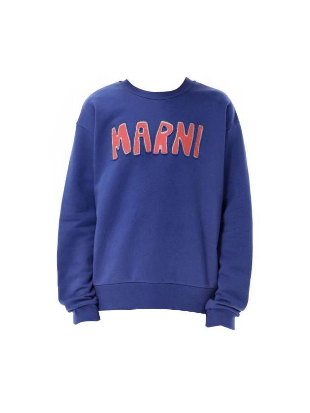 Cut Out Logo Sweatshirt Blue - MARNI - BALAAN 1