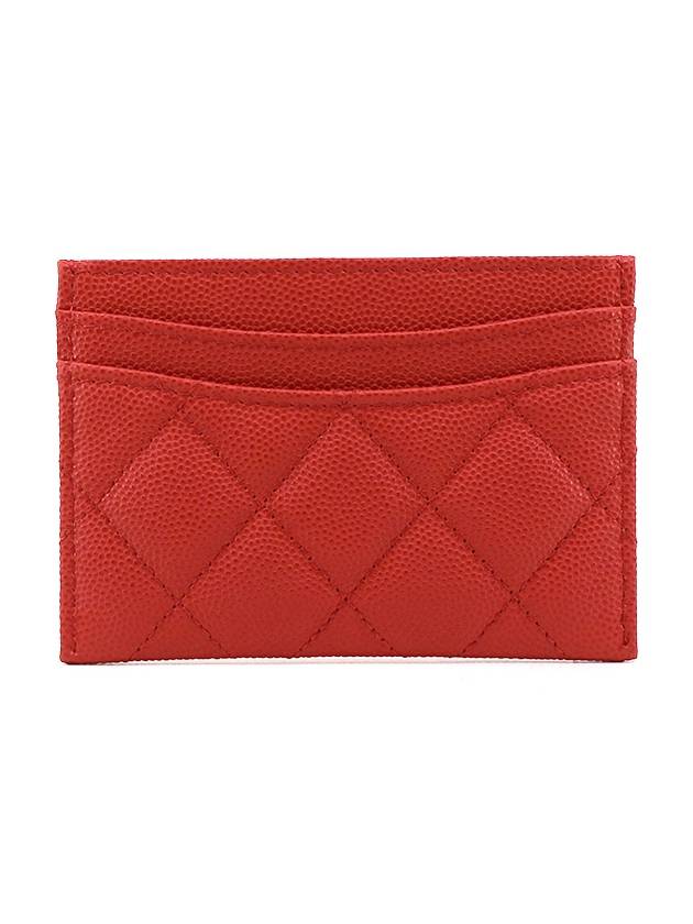 CH Classic Caviar Red Pink Card Wallet Gold AP0213 CH31WT008 - CHANEL - BALAAN 3