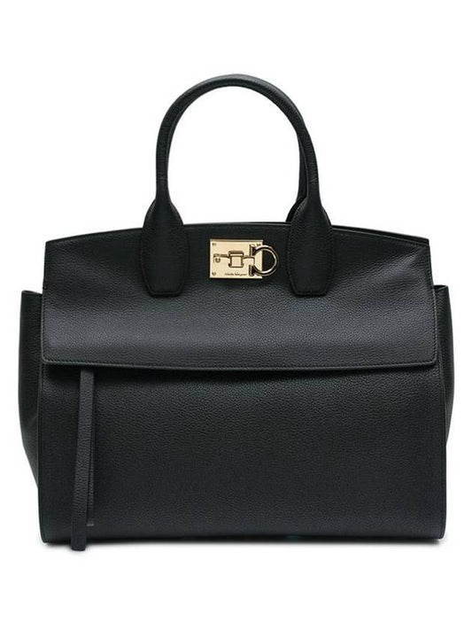 Studio Soft Tote Bag Black - SALVATORE FERRAGAMO - BALAAN 2