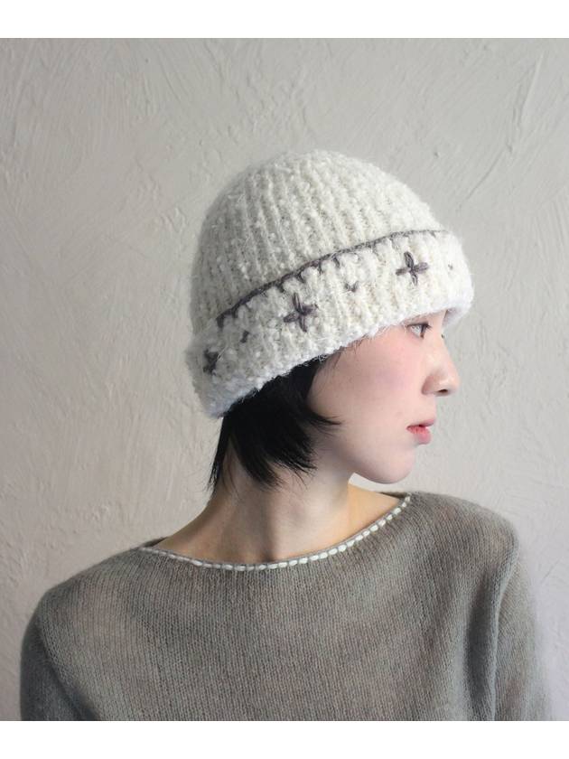 Flower Hand Stitched Beanie LIGHT GREEN Women s - RUBATI - BALAAN 4