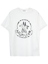 Logo Print Cotton Jersey Short Sleeve T-Shirt Off White - MONCLER - BALAAN 1