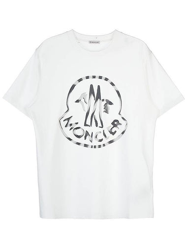 Logo Print Cotton Jersey Short Sleeve T-Shirt Off White - MONCLER - BALAAN 1