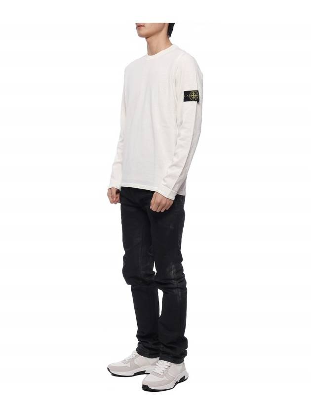 Raw Hand Cotton Crewneck Knit Top White - STONE ISLAND - BALAAN 5