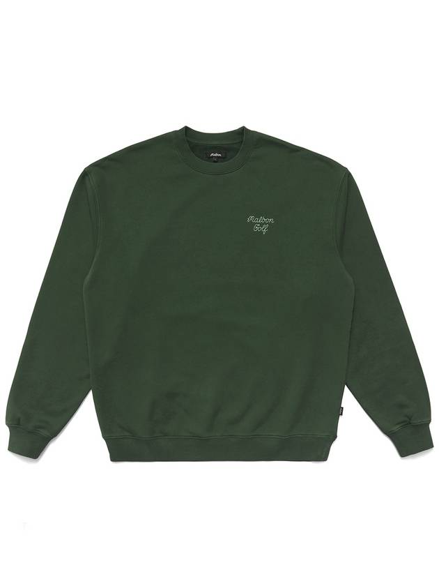 Health SeekersGolfers Crew Neck Sweatshirt GREEN M3313LFS03GRN - MALBON GOLF - BALAAN 2