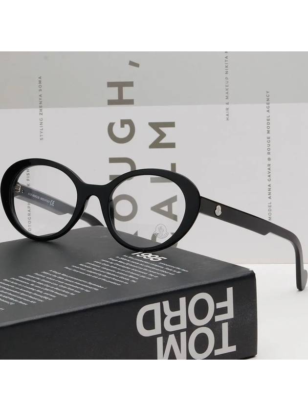 Glasses frame ML5050 001 round black horn - MONCLER - BALAAN 3