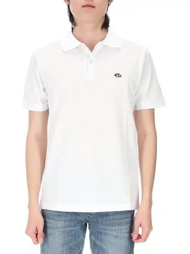 Oval D Patch Polo Shirt White - DIESEL - BALAAN 2